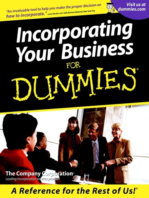 Title details for Incorporating Your Business For Dummies by The Company Corporation - Available
